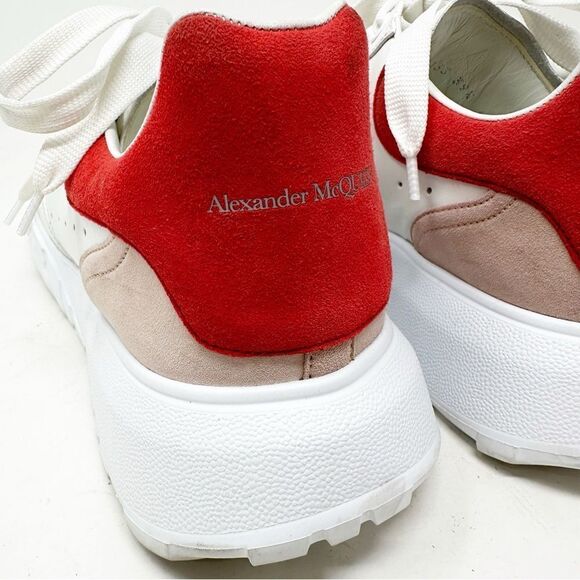 Alexander Mcqueen Court Leather Red Suede Sneakers 39.5 - Picture 5 of 14